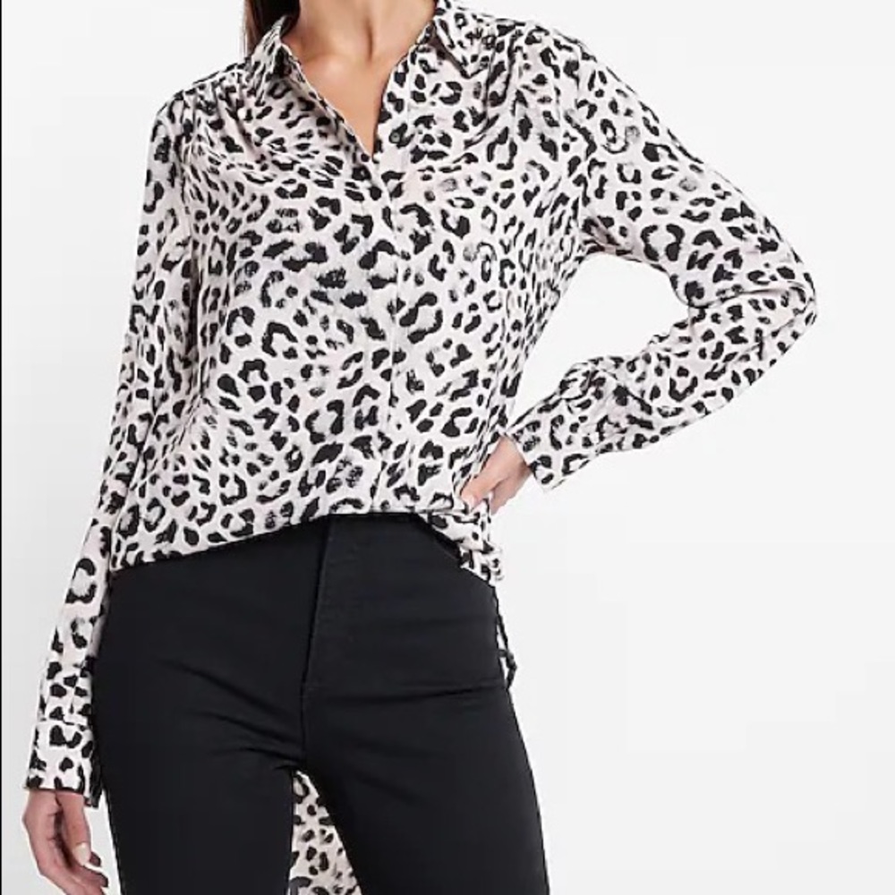 Express Animal Print Button Down 🖤✨